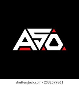 Diseño del logotipo de la letra del triángulo ASO con forma de triángulo. Monograma de diseño del logotipo del triángulo ASO. Plantilla de logotipo vectorial de triángulo ASO con color rojo. Logo triangular ASO Diseño sencillo, elegante y lujoso.