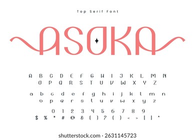 Asoka premium luxury elegant alphabet letters and numbers