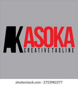 ASOKA text logo vector, red concept, free design.