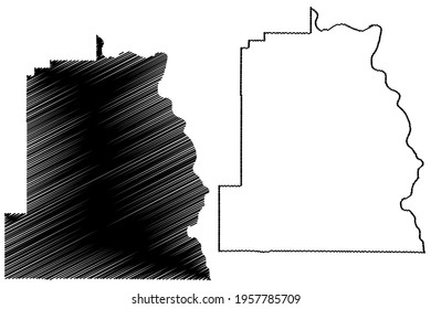 Asotin County, State of Washington (U.S. county, United States of America) map vector illustration, scribble sketch Asotin map