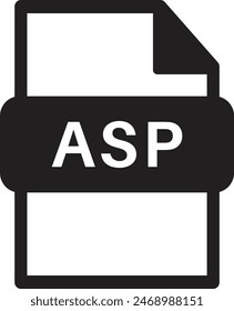 ASP file format icon isolated on white background . ASP file icon vector