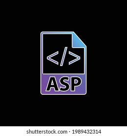 Asp File Format Symbol Blue Gradient Stock Vector (Royalty Free ...
