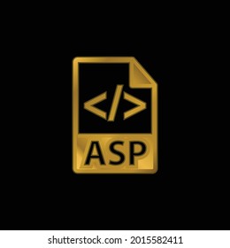 Asp File Format Symbol gold plated metalic icon or logo vector