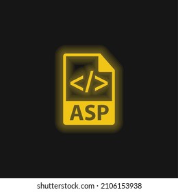 Asp File Format Symbol yellow glowing neon icon