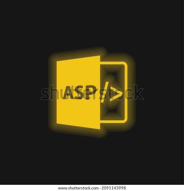 Asp File Format Symbol Yellow Glowing Stock Vector (Royalty Free ...