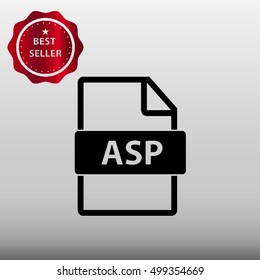 ASP File Type Vector Icon Illustration