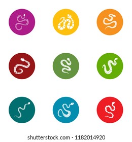 Asp icons set. Flat set of 9 asp vector icons for web isolated on white background