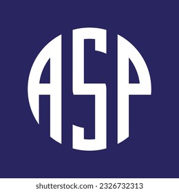 ASP letter logo design template on a round shape