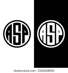 ASP Letter Logo Design Template On Stock Vector.