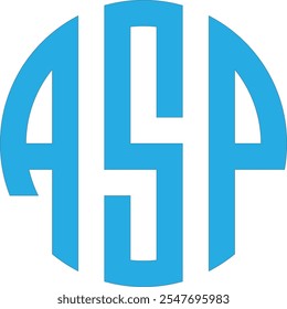 asp Letter Monogram multi color Logo Design with white background
