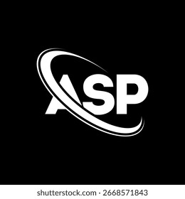 ASP logo. ASP letter logo design. Initials ASP logo linked with circle and uppercase monogram logo. ASP typography for technology, business and real estate brand.