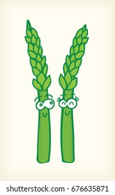 asparagus cartoon vector