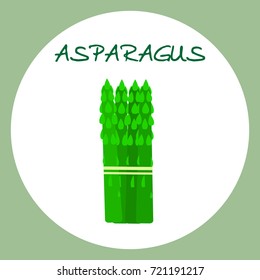 Asparagus flat icon food natural illustration organic logo vector.