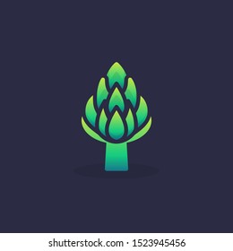 Asparagus flat icon, vector sign, colorful pictogram. Symbol, logo illustration. Flat style design