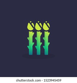 Asparagus flat icon, vector sign, colorful pictogram. Symbol, logo illustration. Flat style design