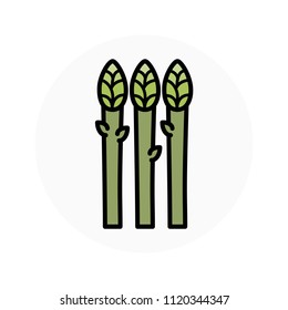 Asparagus icon collection. Vector illustration.