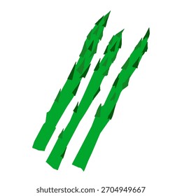 Ícone de espargo design plano. Estilo de desenho animado de impressão de espargos verdes simples, conceito de menu saudável. Ilustração vetorial isolada em branco.