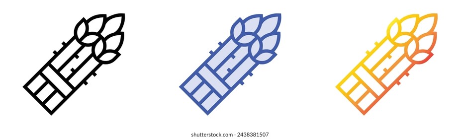 asparagus icon. Linear, Blue Fill and Gradient Style Design Isolated On White Background