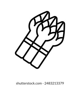 asparagus icon linear logo mark in black and white