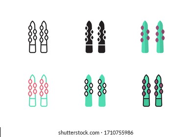 Icono de espárragos ilustración vectorial con un diseño de estilo diferente. aislado sobre fondo blanco