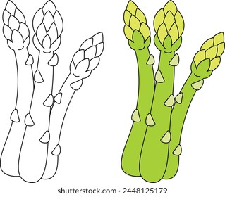 Asparagus Isolated Vector Illustration Coloring Page For Kids