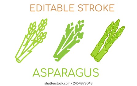 Asparagus line icon, filled and flat. editable stroke