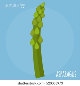 Asparagus.  Long shadow flat design vector icon.