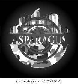 Asparagus on grey camo pattern