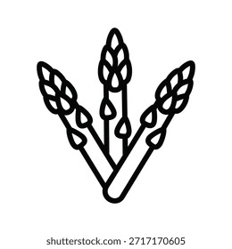 Asparagus outline icon. Simple vegetable vector icon. Healthy food ingredient. Organic asparagus. Green asparagus for food concept design isolated.