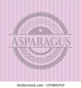 Asparagus pink emblem. Retro