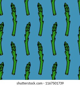 asparagus seamless doodle pattern