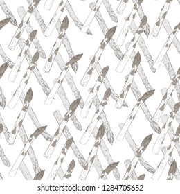 Asparagus seamless pattern. Food illustration.