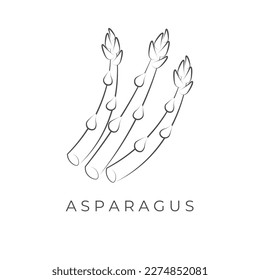 Asparagus Simple Line Art Vector Illustration Logo