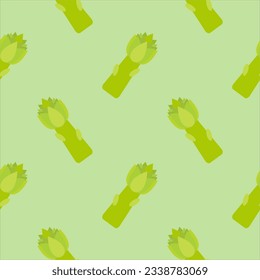 Asparagus sprout seamless pattern. Hand drawn background. Vector illustration. Asparagus vegetable hand drawn backdrop.
