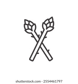 Asparagus thin liner icon vector.