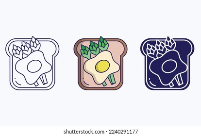 Asparagus toast illustration vector icon