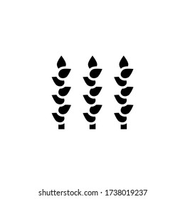 Asparagus vector icon in black solid flat design icon isolated on white background