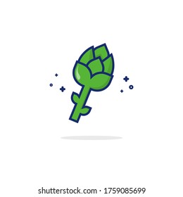 Asparagus Vector Icon Illustration. Cute Vegetable. Flat Cartoon Style Suitable for Web Landing Page, Banner, Sticker, Background