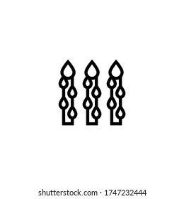 Asparagus vector icon in linear, outline icon isolated on white background