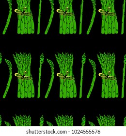 Asparagus vector illustration. Doodle style. Design, print, logo, decor, textile, paper