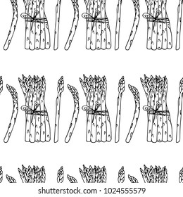 Asparagus vector illustration. Doodle style. Design, print, logo, decor, textile, paper