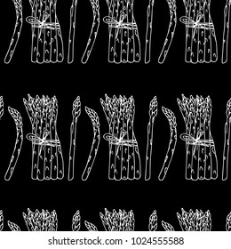 Asparagus vector illustration. Doodle style. Design, print, logo, decor, textile, paper
