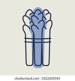 Asparagus vector isolated icon. Barbecue and bbq grill sign. Vegetable. Graph symbol for cooking web site and apps design, logo, app, UI