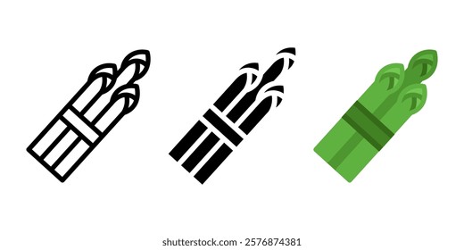 Asparagus vegetable icon. Salad ingredient symbol. Green vegetarian food sign. Healthy eating pictogram.