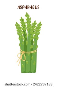 Asparagus vegetable isolated on white background.

