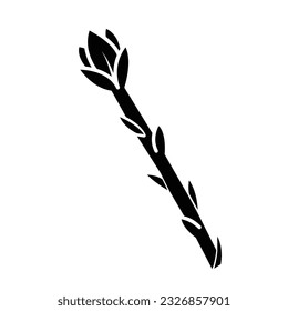 Asparagus vegetable vector icon black silhouette illustration isolated on square white background. Simple flat cartoon vegetable healthy natural food ingredients drawing.