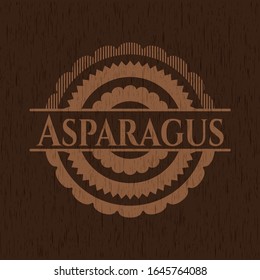 Asparagus wooden emblem. Vintage. Vector Illustration.