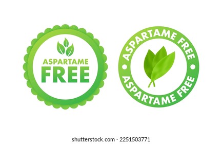 Aspartame free icon, label. Aspartame artificial sweetener free. Vector stock illustration. svg