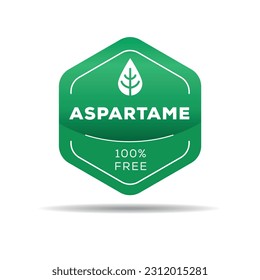 (Aspartame free) label sign, vector illustration.	