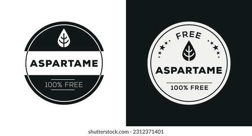 (Aspartame free) label sign, vector illustration.	